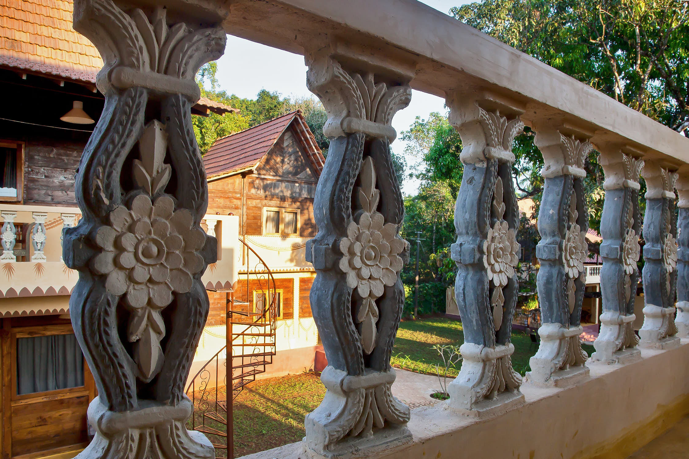 Interior space at Samata retreat center, Goa