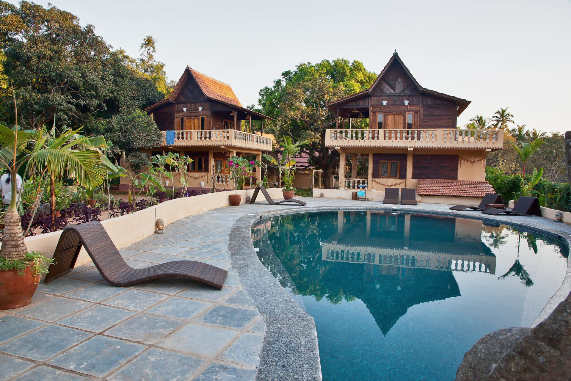 Garden space at Samata holistic retreat, Goa
