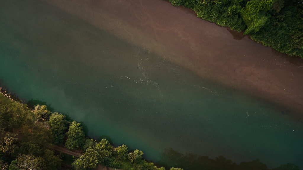 Aerial view of farmland in Pavones, Costa Rica