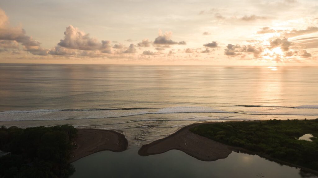 Wide aerial drone view of Costa Rica property