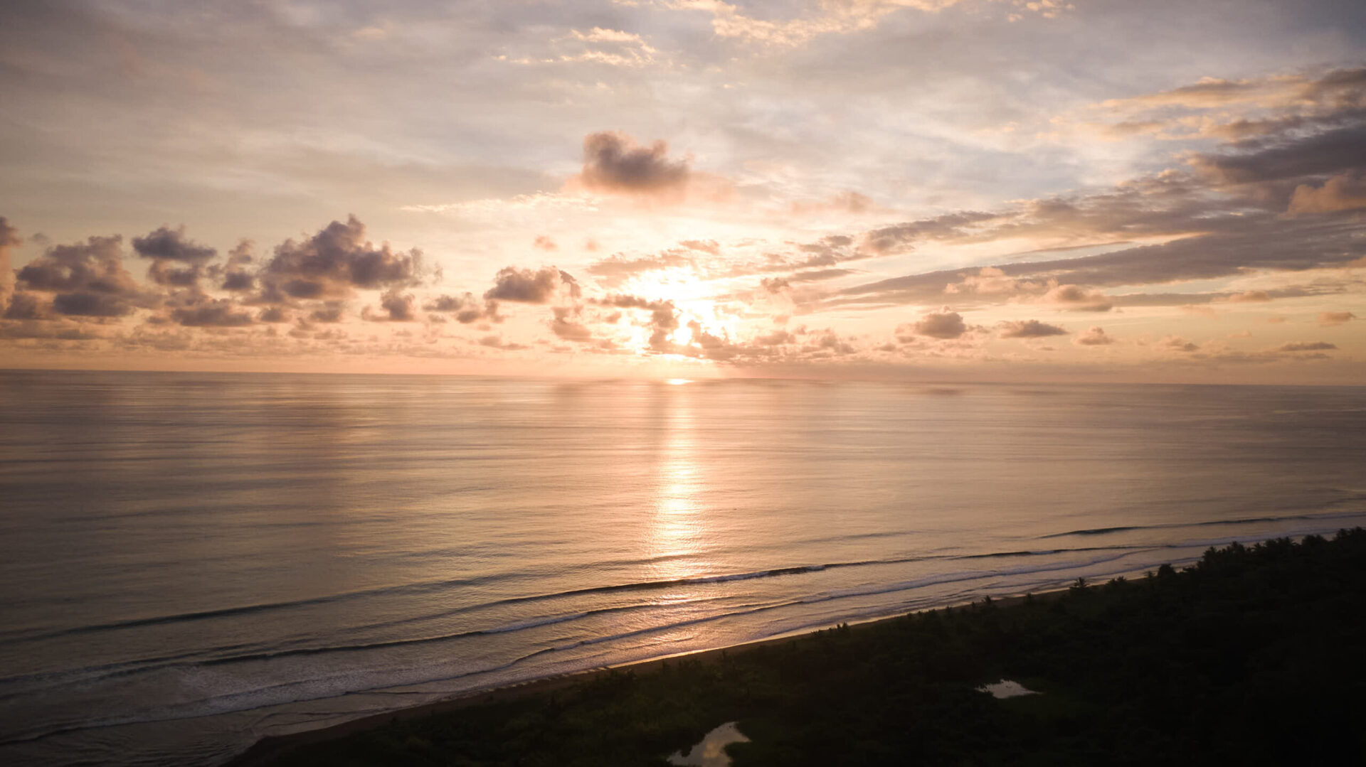 Aerial drone view of the Costa Rica coastline