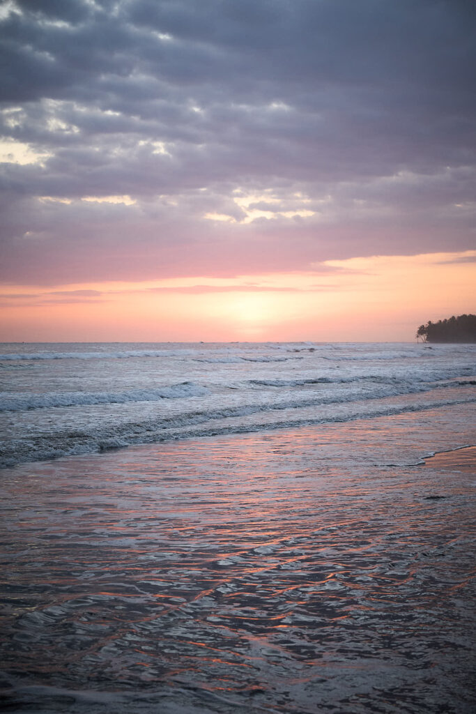 Surfer on a wave in Costa Rica