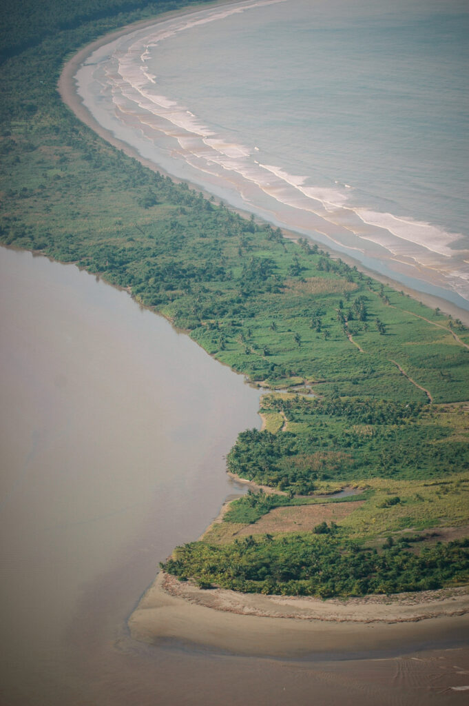 Surfer riding a wave in Costa Rica