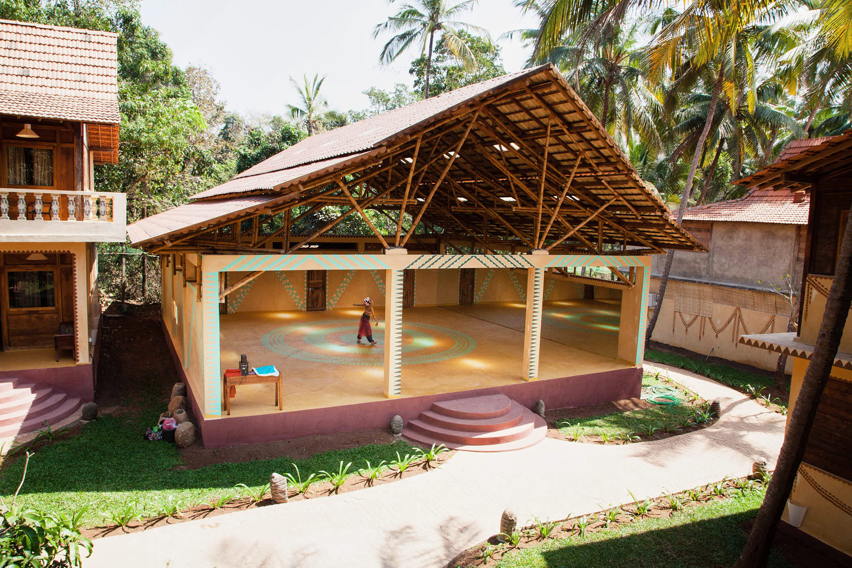 Outdoor yoga at Samata retreat, Goa, India